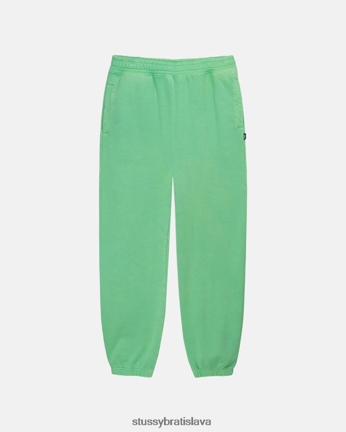 potí sa zelená unisex STUSSY Pigmentom zafarbené fleecové nohavice V6222Z236