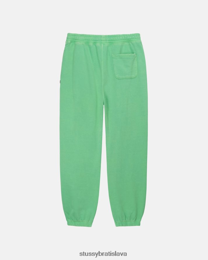 potí sa zelená unisex STUSSY Pigmentom zafarbené fleecové nohavice V6222Z236