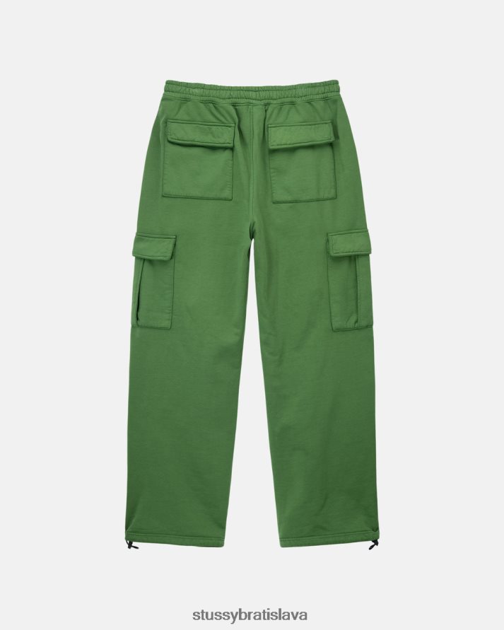 potí sa zelená unisex STUSSY športové cargo fleecové nohavice V6222Z242