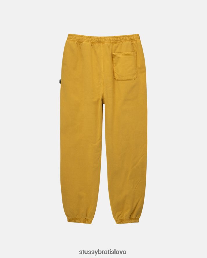 potí sa zlato unisex STUSSY Pigmentom zafarbené fleecové nohavice V6222Z227