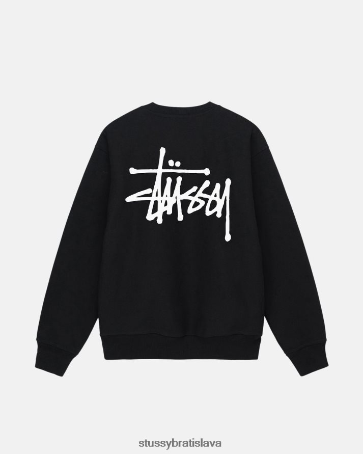 potí sa čierna unisex STUSSY základná posádka V6222Z191