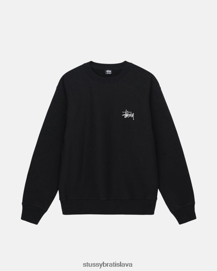 potí sa čierna unisex STUSSY základná posádka V6222Z191