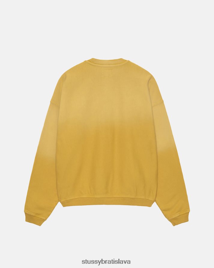 potí sa žltá unisex STUSSY slnko vyblednuté nadrozmerná posádka V6222Z157