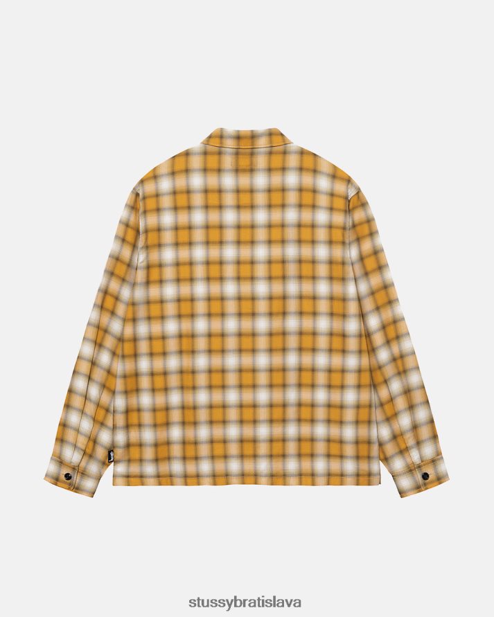 top a košele horčica unisex STUSSY eddie kockovaná košeľa na zips V6222Z500