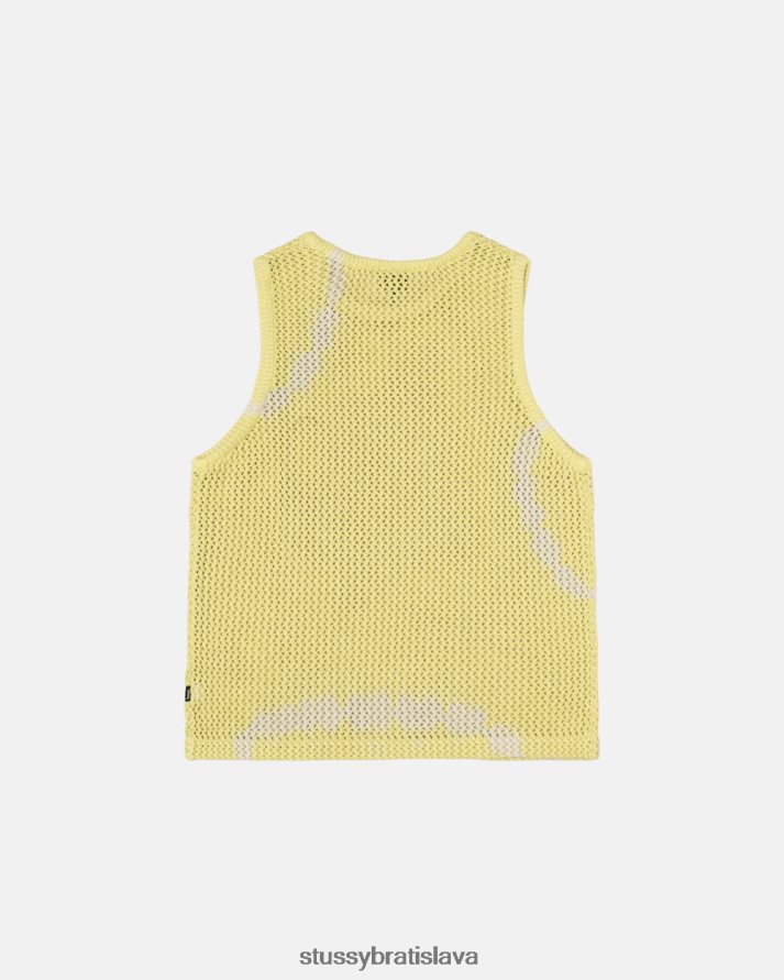 top a košele kravatové farbivo žlté unisex STUSSY o\farbený sieťovaný tank z ťažkej hmotnosti V6222Z503