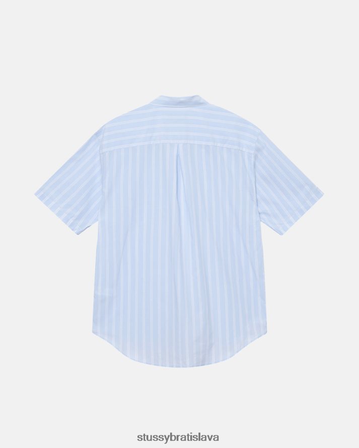 top a košele lt modrý pruh unisex STUSSY boxy pruhované ss tričko V6222Z501