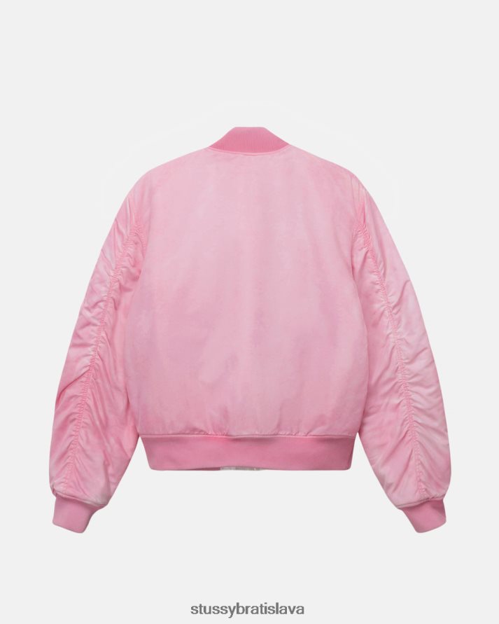 vrchné oblečenie Ružová unisex STUSSY farbený nylonový bombardér V6222Z357