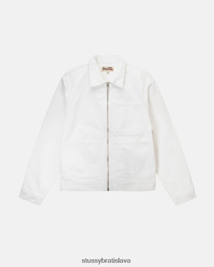 vrchné oblečenie kosť unisex STUSSY prefarbená pracovná bunda na zips V6222Z348