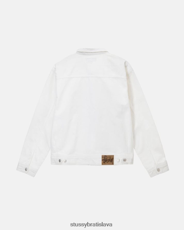 vrchné oblečenie kosť unisex STUSSY prefarbená pracovná bunda na zips V6222Z348