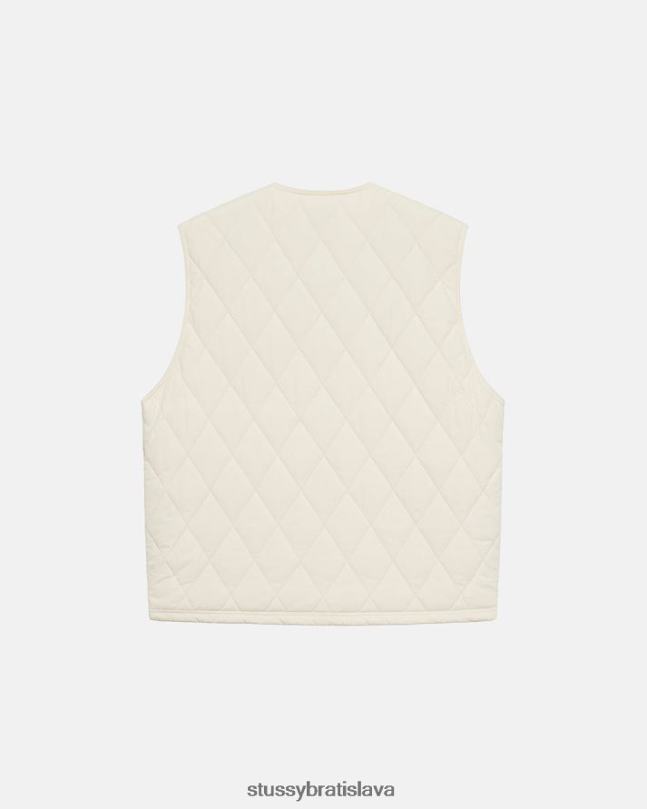 vrchné oblečenie krém unisex STUSSY diamantová prešívaná vesta V6222Z349