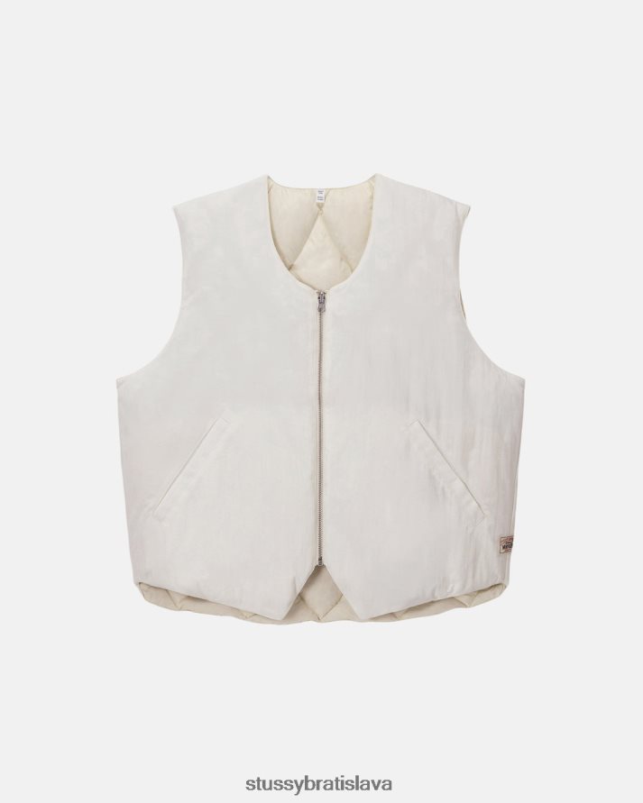 vrchné oblečenie krém unisex STUSSY obojstranná prešívaná vesta V6222Z351