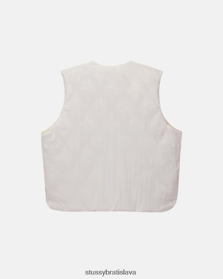 vrchné oblečenie krém unisex STUSSY obojstranná prešívaná vesta V6222Z351