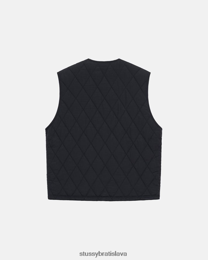 vrchné oblečenie čierna unisex STUSSY diamantová prešívaná vesta V6222Z350