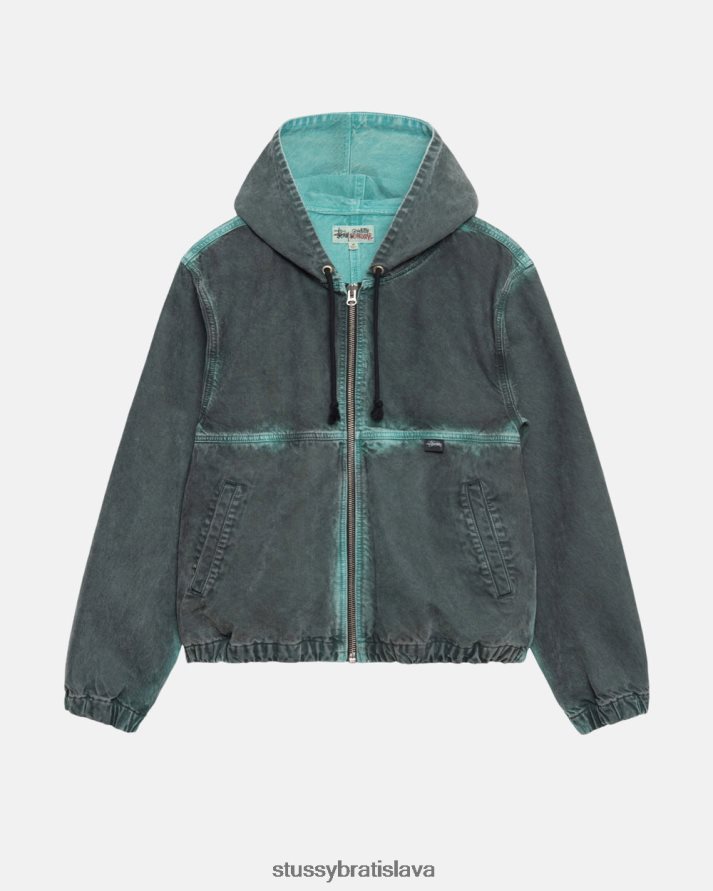 vrchné oblečenie čierna unisex STUSSY pracovná bunda s kapucňou v spreji V6222Z361