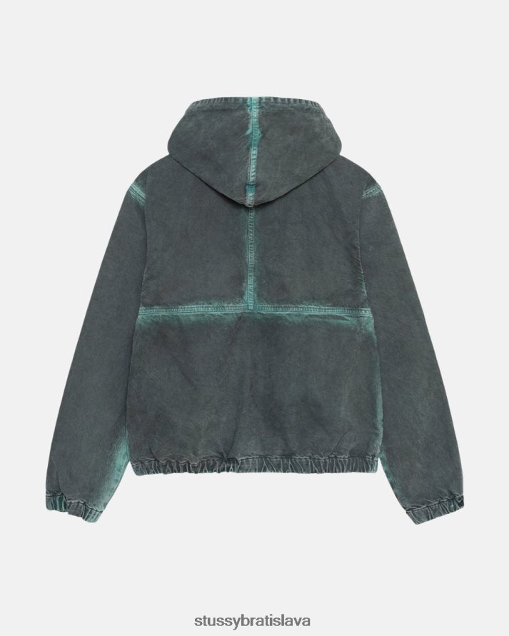 vrchné oblečenie čierna unisex STUSSY pracovná bunda s kapucňou v spreji V6222Z361