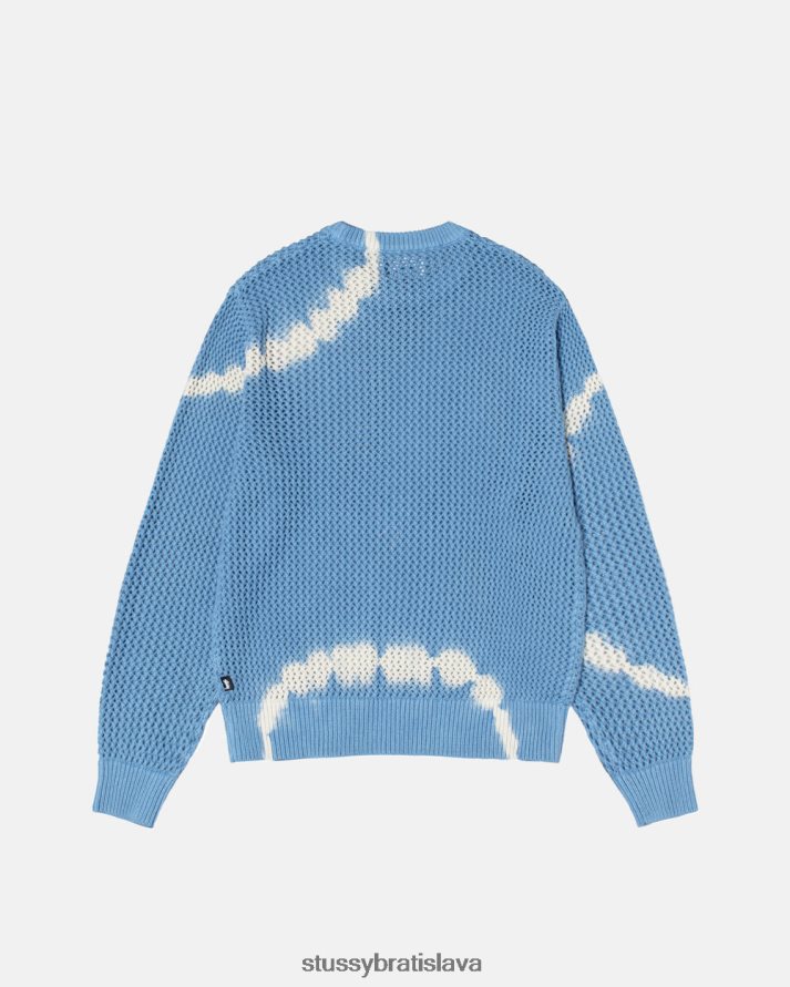 úplety kravatové farbivo modré unisex STUSSY pigmentom zafarbený voľný sveter V6222Z254