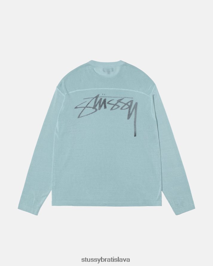 úplety svetlo modrá unisex STUSSY ľahká futbalová posádka V6222Z252