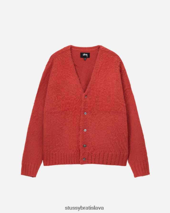 úplety červená unisex STUSSY česaný kardigan V6222Z262
