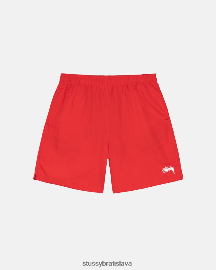 šortky britská červená unisex STUSSY zásoby vody nedostatok V6222Z115