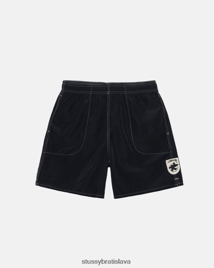 šortky čierna unisex STUSSY surfman náplasť voda krátka V6222Z96