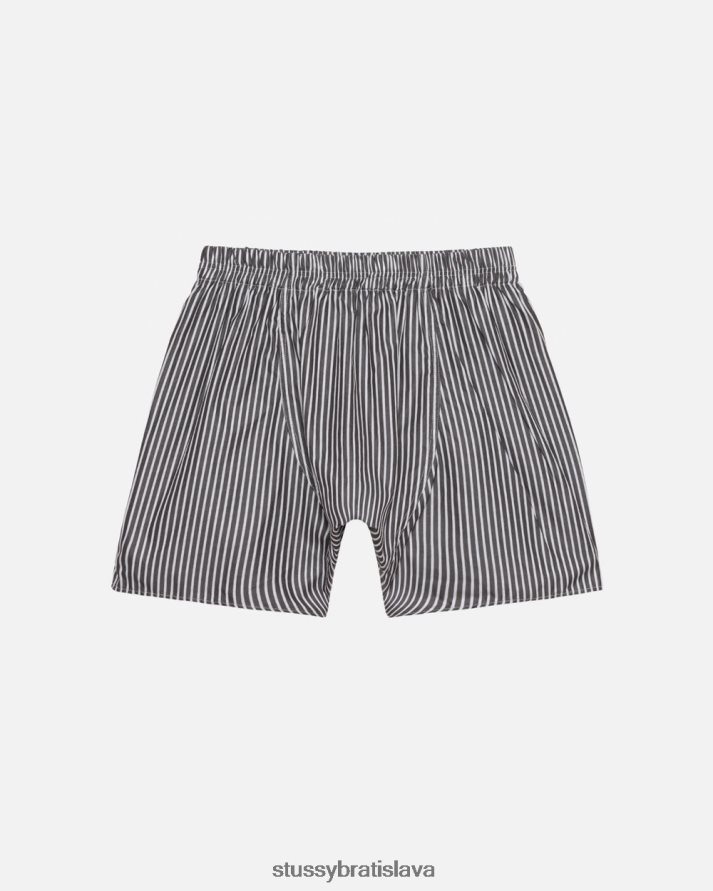 šortky čierny obchodný pruh unisex STUSSY náš starší pracovný obchod boxer short V6222Z268